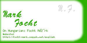 mark focht business card